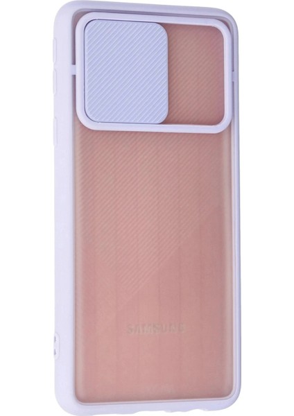 Samsung Galaxy A01 Core Kılıf Palm Buzlu Kamera Sürgülü Silikon - Lila modelleri