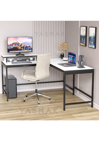 Beyaz L Tipi Çalışma Oyun Masası 270B modelleri