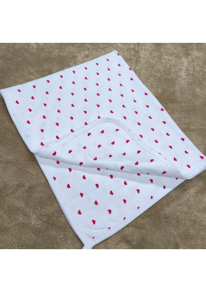 Kalp Desenli Raporlu Pamuklu 80X90 cm Çift Kat Interlok Bebek Battaniye fiyatları