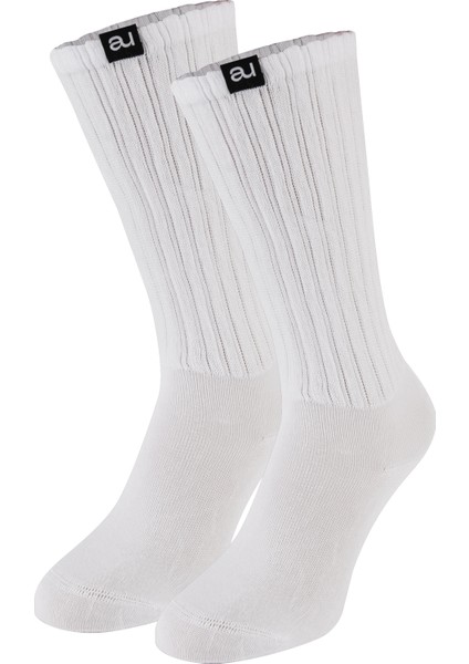 Unisex Ekstra Yumuşak Dikişsiz Beyaz Soket Çorap