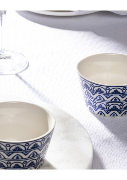 Perla 2'li Kase Seti - Mavi/Beyaz - 10 cm