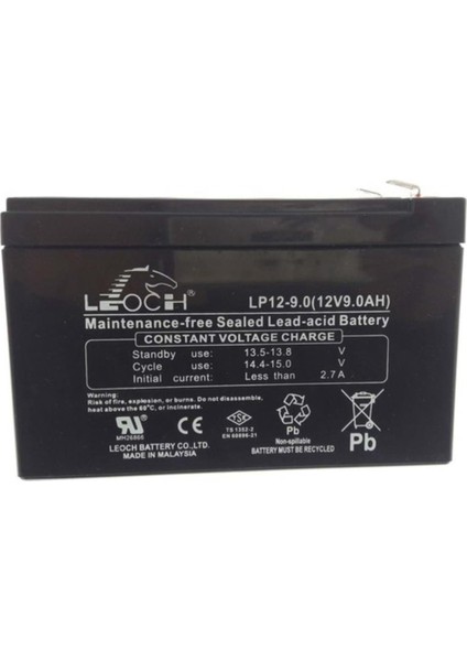 Inform Leoch 9AH 12V Kuru Tip Ups+Güvenlik Aküsü