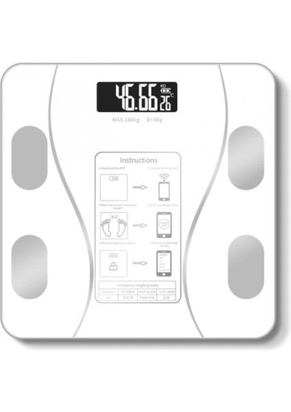 Beyaz Renk Bluetooth Özellikli Akıllı Tartı