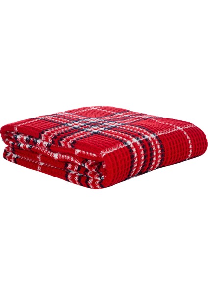 Oxford Kareli Diz Üstü Battaniye Kırmızı 130X170