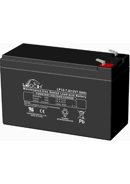 Inform Leoch 7AH 12V Kuru Tip Ups+Güvenlik Aküsü