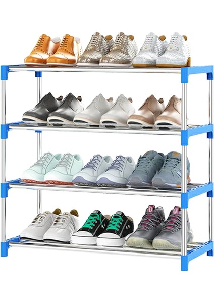 4 Katmanlı Istiflenebilir Küçük Ayakkabı Rafı, Giriş Yolu, Koridor ve Dolap (Mavi) Için Hafif Ayakkabı Rafı Depolama Organizatörü (Yurt Dışından)