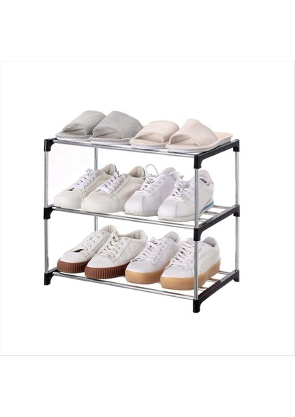 Istiflenebilir Küçük Ayakkabı Rafı, Giriş Yolu, Koridor ve Dolap Alanı Tasarruf Depolama ve Organizasyonu (4 Katmanlı, Siyah) (Yurt Dışından) modelleri
