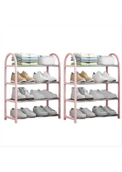 Ayakkabı Rafı, Giriş ve Ön Kapı Girişi Için Ayakkabı Dolabı 4 Katman Ayakkabı Dolabı, Kurulumu Kolay, Pembe (Yurt Dışından)