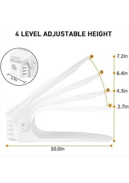 Bir Çift Ayakkabının Ayakkabı Yuvası Organizatörü,% 50 Ayakkabı Depolama Alanından Tasarruf Edin, Ayakkabı Depolama Rafı, 16 Adet, Beyaz (Yurt Dışından) fiyatları