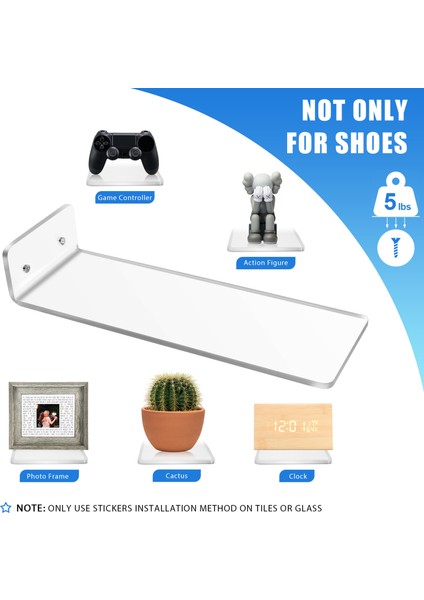 6 Paket Akrilik Yüzen Spor Ayakkabı Rafları Ekran Koleksiyon Ayakkabı ve Spor Ayakkabı Için Açık Ayakkabı Ekran Standı Oda Dekoru (Yurt Dışından) indirimleri