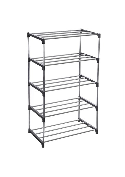 Istiflenebilir Küçük Ayakkabı Rafı, Giriş Yolu, Koridor ve Dolap Alanı Tasarruf Depolama ve Organizasyonu (5 Katmanlı, Siyah) (Yurt Dışından)