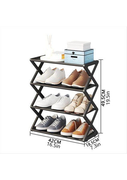 Ev Için x Şeklinde Ayakkabı Rafı Çok Fonksiyonlu Çelik Montaj Öğrencileri Için Dorm Toz Geçirmez Depolama Rafı, Siyah (Yurt Dışından) modelleri