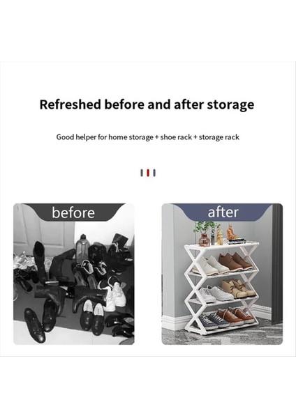 Ev Için x Şeklinde Ayakkabı Rafı Çok Fonksiyonlu Çelik Montaj Öğrencileri Için Dorm Toz Geçirmez Depolama Rafı, Siyah (Yurt Dışından) fırsatları