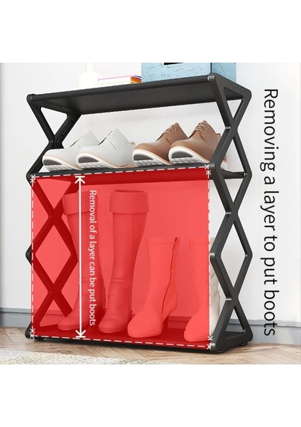 Ev Için x Şeklinde Ayakkabı Rafı Çok Fonksiyonlu Çelik Montaj Öğrencileri Için Dorm Toz Geçirmez Depolama Rafı, Siyah (Yurt Dışından) indirimleri