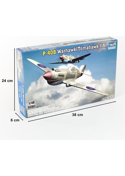 02807 1/48 Ölçek, Curtiss P-40B Warhawk Savaş Uçağı Plastik Model Kiti