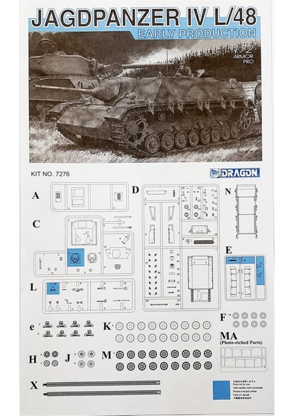 7276 1/72 Ölçek, Jagdpanzer IV l/48 Erken Dönem Tank Avcısı Plastik Model Kiti