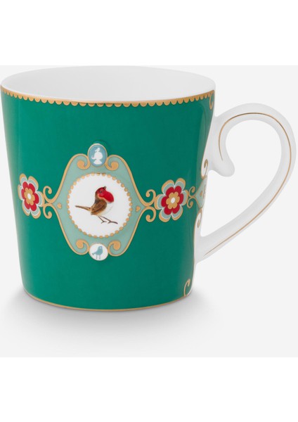 Love Birds Yeşil Porselen Kupa 250 ml