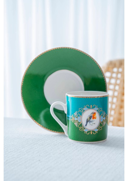 Cybil 6 Kişilik Porselen Kahve Fincan Takımı - 90 ml