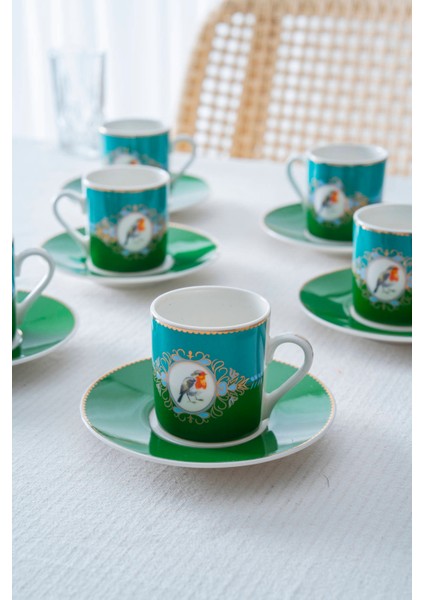 Cybil 6 Kişilik Porselen Kahve Fincan Takımı - 90 ml fırsatları