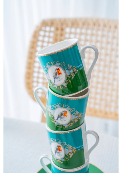 Cybil 6 Kişilik Porselen Kahve Fincan Takımı - 90 ml