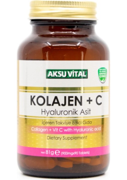 Aksuvital Kolajen + C Vitamini & Hyaluronik Asit 90 Tablet