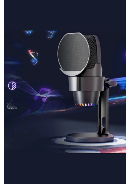 Mv-9 Siyah Rgb USB Oyuncu Yayıncı ve Podcast Için Uyumlu Condenser Mikrofon