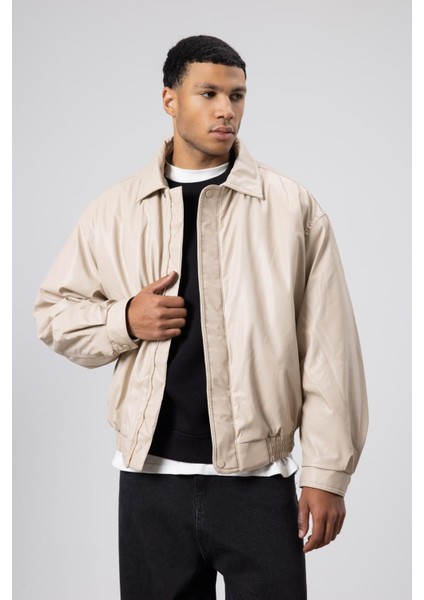 Basıc Suni Deri Oversize Ceket Taş fiyatları