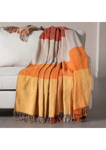 Dıa Scotch Battaniye Turuncu Kahve 200X220