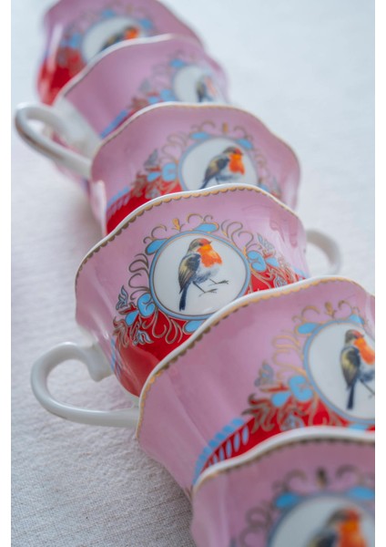 Birdie 6 Kişilik Porselen Kahve Fincan Takımı - 90 ml