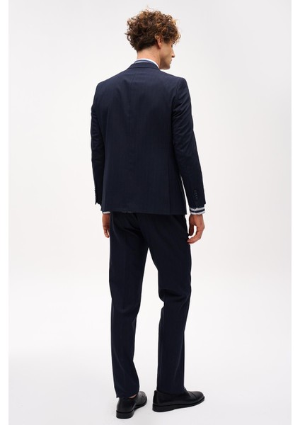 Erkek Lacivert Barı (4 Drop) / Geniş Kalıp Sivri Yaka Takım Elbise indirimleri