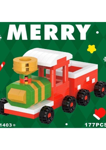 Yılbaşı Temalı Tren 3D Yapboz (177 Parça) | Nano Blok Mini Bricks Seti Koleksiyon