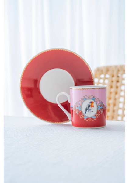 Candy 6 Kişilik Porselen Kahve Fincan Takımı - 90 ml