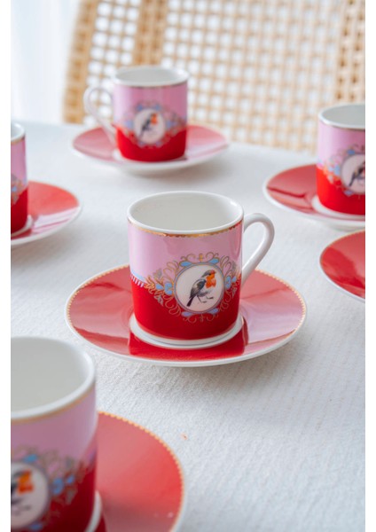 Candy 6 Kişilik Porselen Kahve Fincan Takımı - 90 ml fırsatları