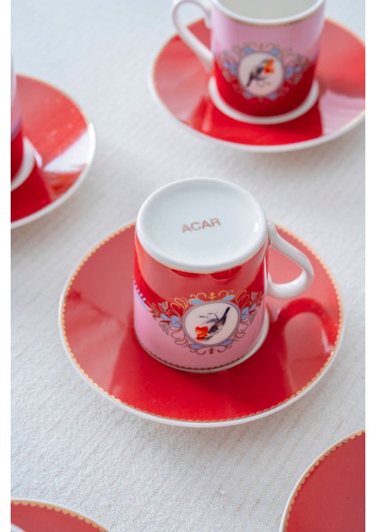 Candy 6 Kişilik Porselen Kahve Fincan Takımı - 90 ml