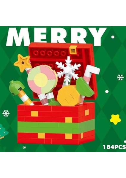 Yılbaşı Şeker Kutusu 3D Yapboz (184 Parça) | Nano Blok Noel Dekor Seti