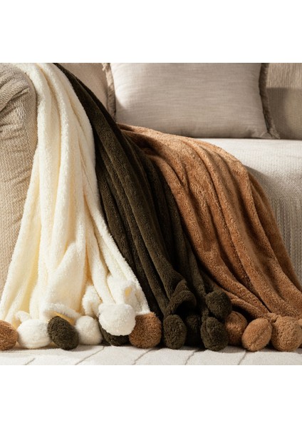 Ponponlu Diz Üstü Battaniye Multı 130X160 fiyatları