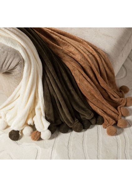 Ponponlu Diz Üstü Battaniye Multı 130X160 fırsatları