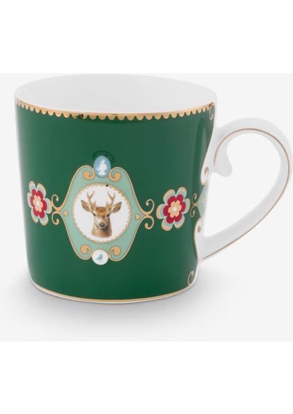 Love Birds Yeşil Porselen Kupa 150 ml