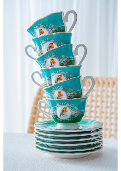 Lumiere 6 Kişilik Porselen Kahve Fincan Takımı - 90 ml