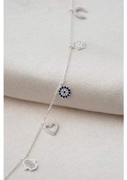 Kadın 925 Ayar Gümüş Halhal Şans Modeli Anti Alerjenik Özellikte modelleri