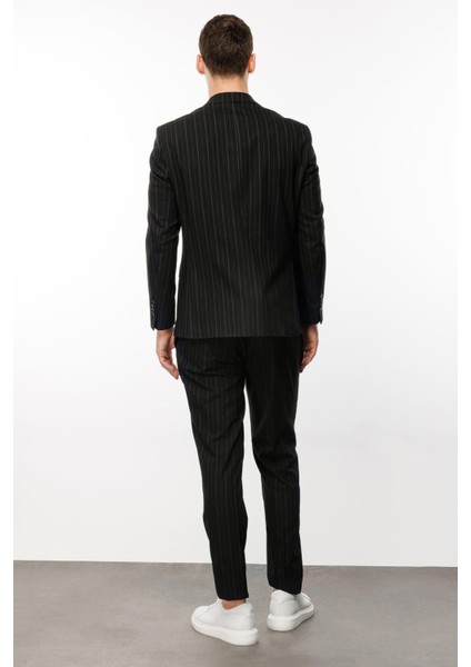 Erkek Siyah Barı (4 Drop) / Geniş Kalıp Geniş Mono Takım Elbise fiyatları