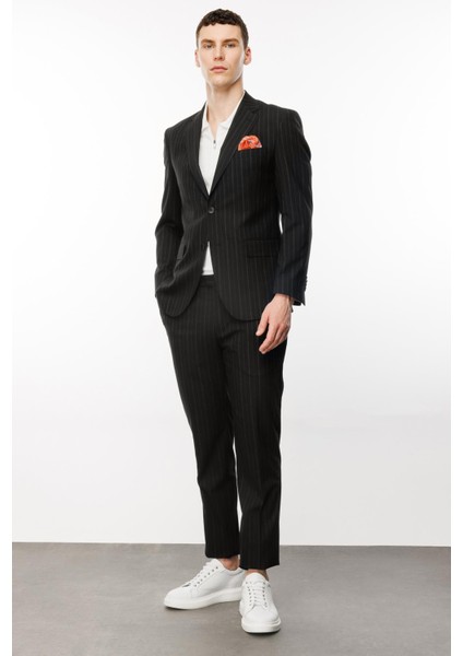 Erkek Siyah Barı (4 Drop) / Geniş Kalıp Geniş Mono Takım Elbise fırsatları