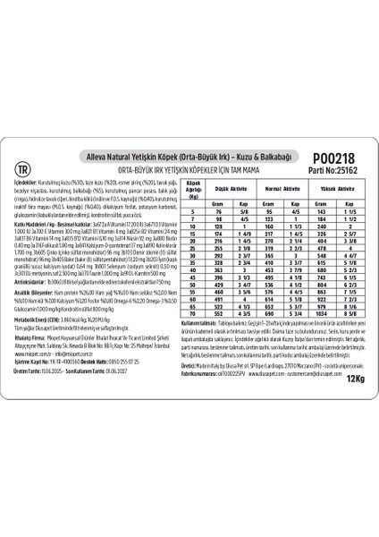Natural Kuzulu & Balkabağı Düşük Tahıllı Orta-Büyük Irk Yetişkin Köpek Maması 12 Kg indirimleri