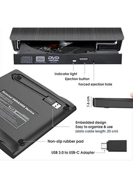 Harici DVD Rw USB 3.0 CD DVD Yazıcı Okuyucu fiyatları
