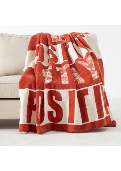 Lındy Battaniye Kırmızı Bej 200X220