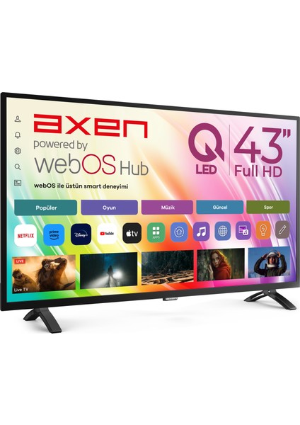 AX43QMN540SC-S 43'' 109 Ekran Uydu Alıcılı Full HD QLED webOS TV fiyatları