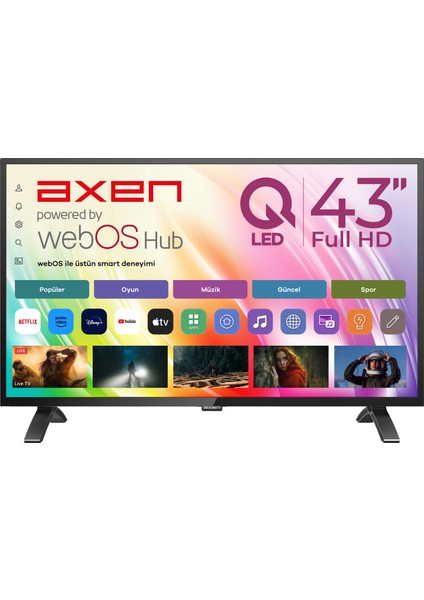 AX43QMN540SC-S 43'' 109 Ekran Uydu Alıcılı Full HD QLED webOS TV