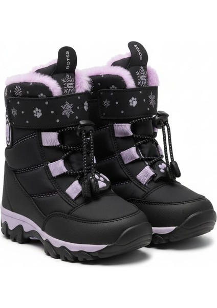 Kız Çocuk Kışlık Bot Su Geçirmez Kürklü Kaymaz Tabanlı Dayanıklı Cırt Cırtlı indirimleri