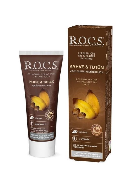 Rocs Kahve ve Tütün Lekelerine Karşı Diş Macunu 74 g