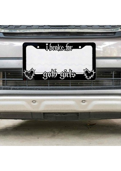 Siyah Plaka Çerçevesi Dekoratif Lisans Freni Goth Girls Otomatik Plaka Çerçevesi Araba Lover Için Taşınabilir (Yurt Dışından) indirimleri